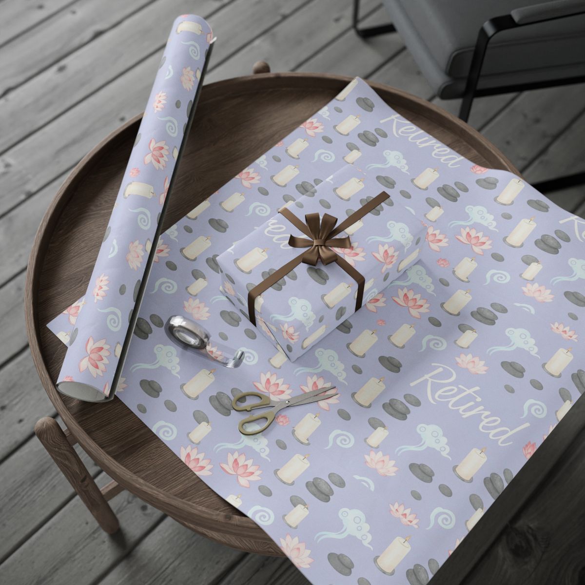 Lotus Candles and Stones Gift Wrap for Special Occasions