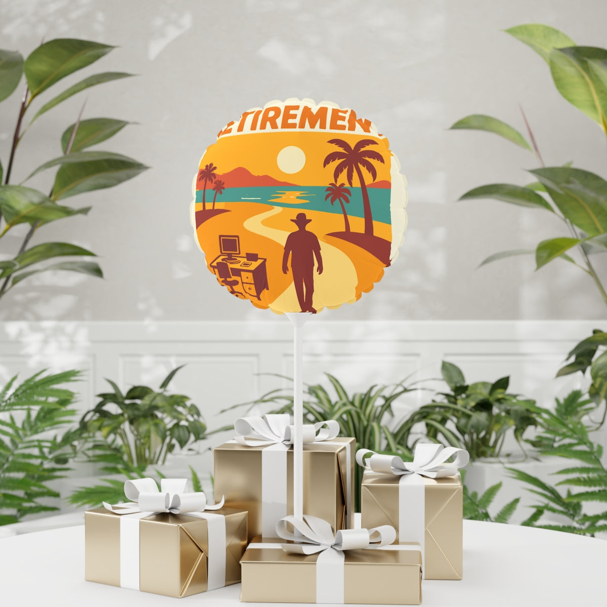 Retirement Dream Awaits At End | Personalize Design | Retirement Themed Mylar Ballons 11in or 22in - Retiree Gifts Retirement Party
