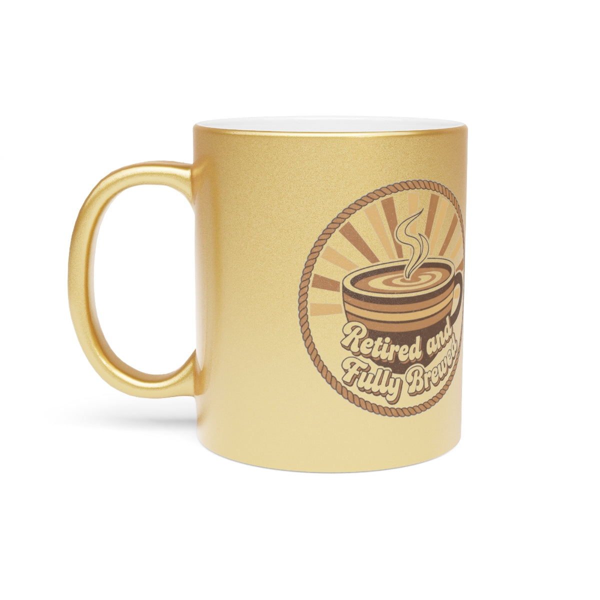 Retired and Fully Brewed Graphic Mug for Coffee Lovers