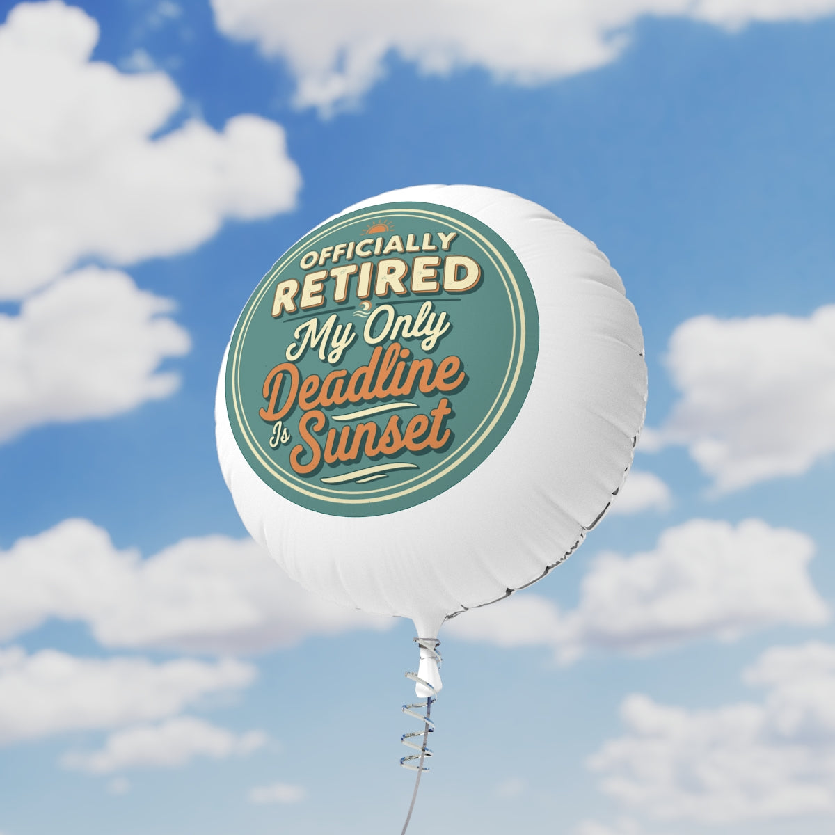 Officially Retired Sunset | My Only Deadline is Sunset | Retirement 11in or 22in Mylar Ballon - Retiree Gifts Retirement Party