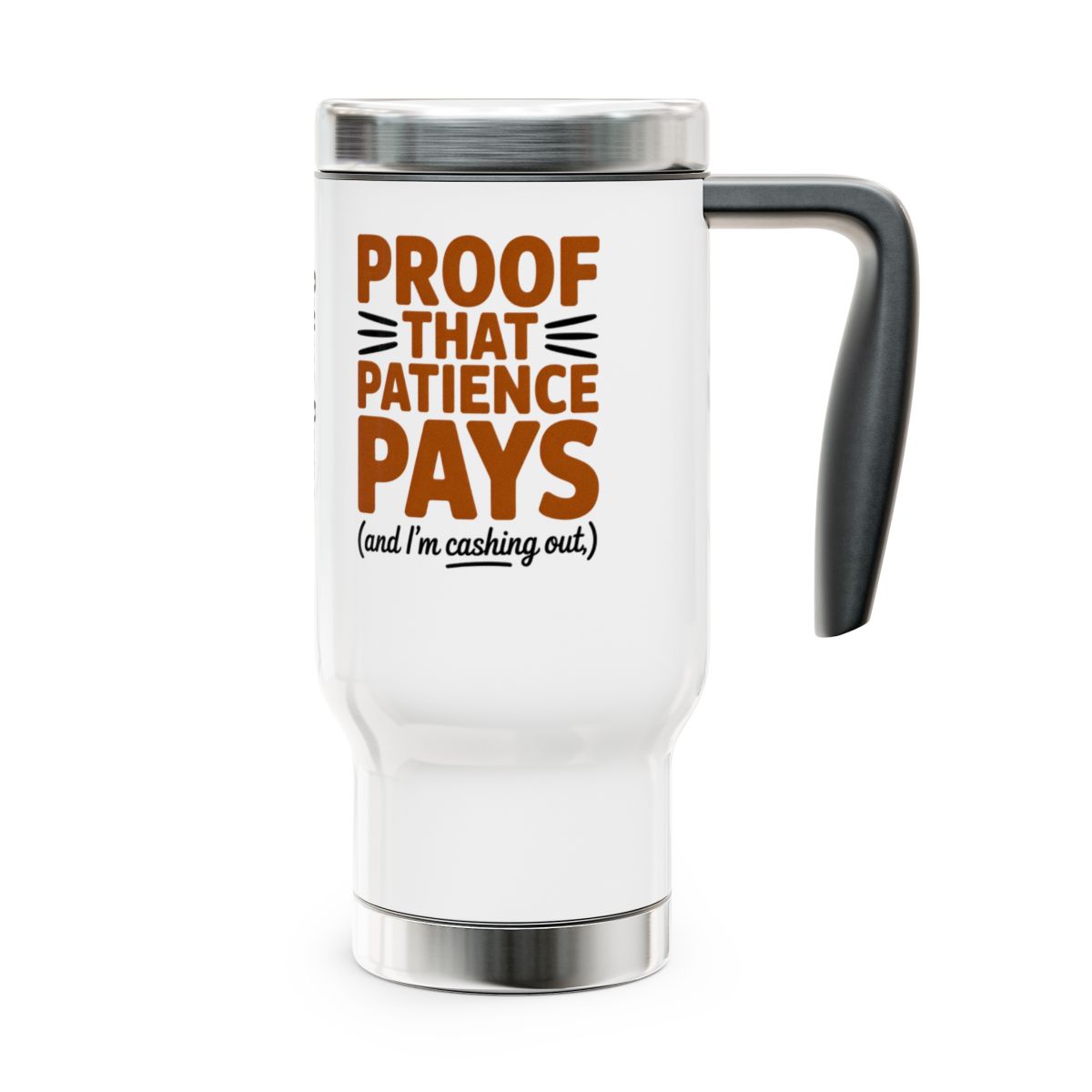 Personalized Retirement Travel Mug (Tumbler) – “Proof That Patience Pays” - Retiree Gifts Retirement Party