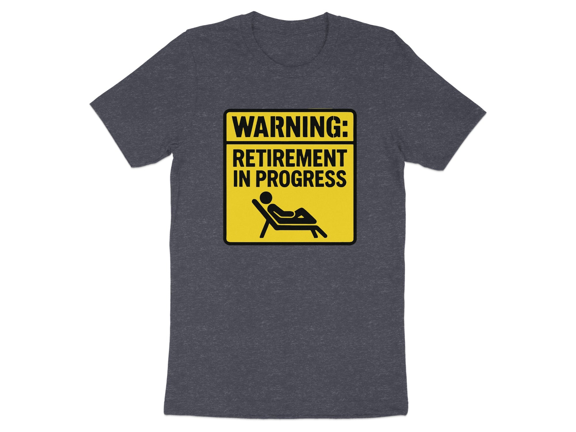 Warning Retirement in Progress | Dark Heaterh Color Bella T-Shirts - Retiree Gifts Retirement Party