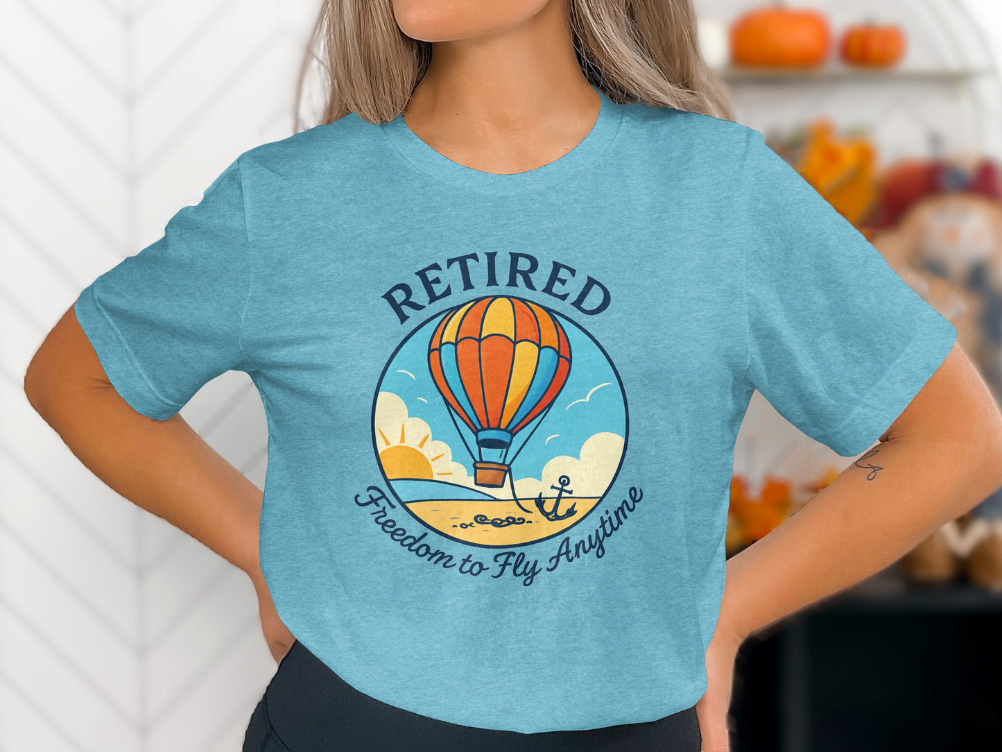 Retired Freedom to Fly Anytime | Ideal Retirement Gift | Soft Color Bella T-Shirts - Retiree Gifts Retirement Party