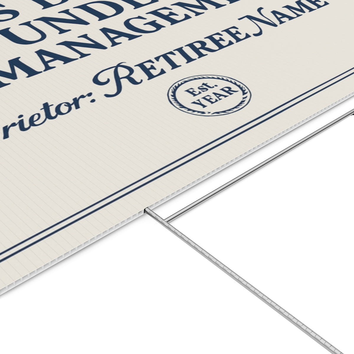 This Desk Under New Management Custom Large Vinyl Banner or Yard Sign - Retiree Gifts Retirement Party