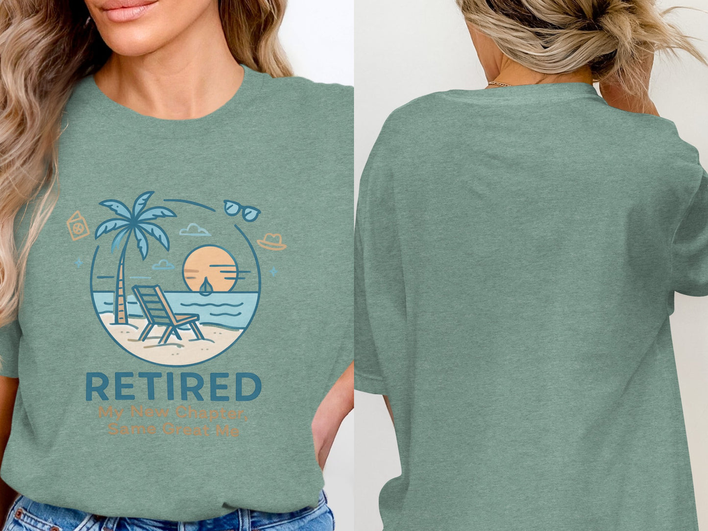 Retired My New Chapter Same Great Me | Retirement Gift | Soft Color Bella T-Shirts - Retiree Gifts Retirement Party