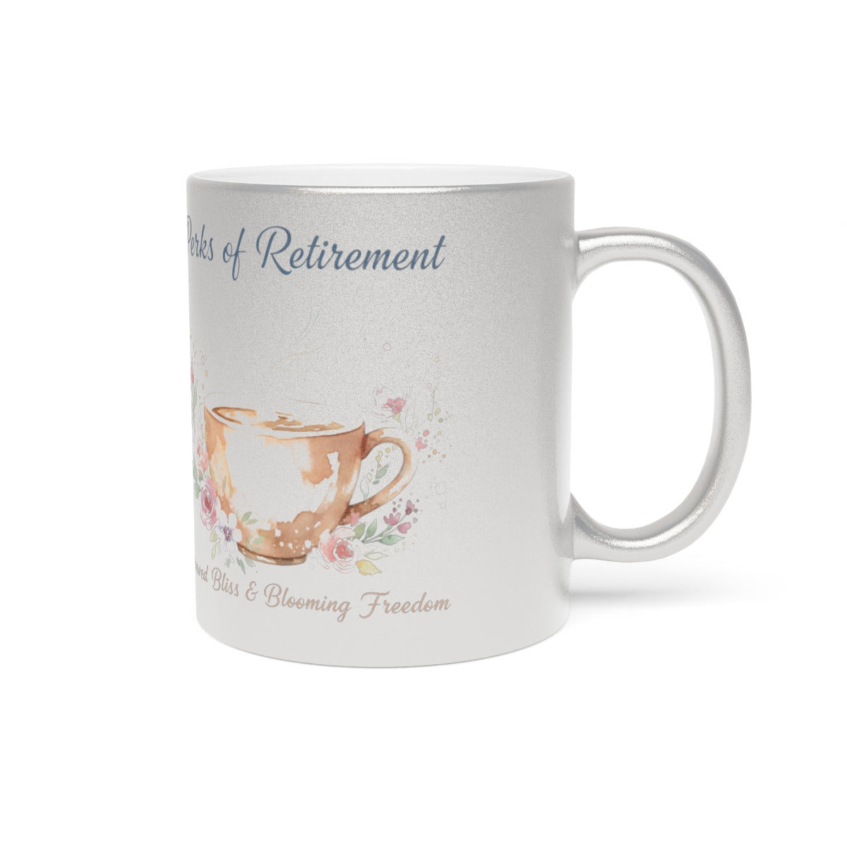 Wishes of Retirement Mug with Flowers and Bliss