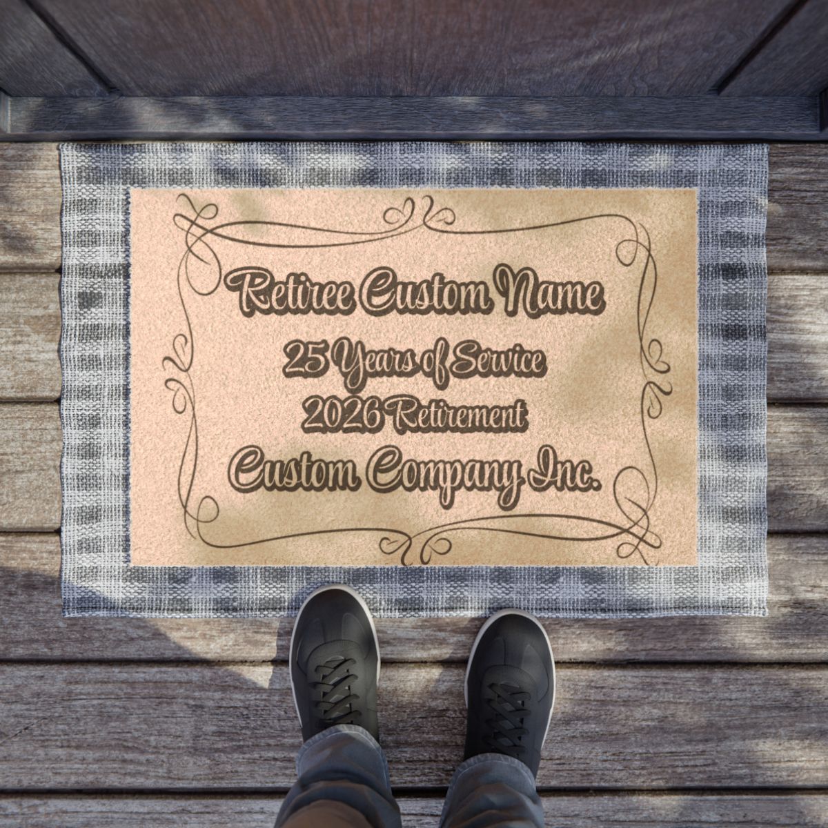 Personalized Retirement Celebration Doormat Decor