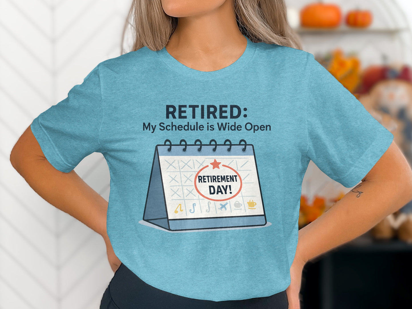 Retired My Schedule is Wide Open | Retirement Day | Celebrate retirement with personalized Soft Color Bella T-Shirts - Retiree Gifts Retirement Party