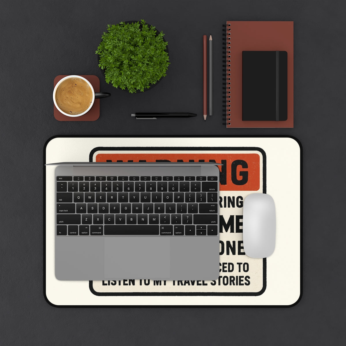 Personalized Retirement Desk Mat / Mouse Pad – “Warning Entering Zone Listen To Stories” - Retiree Gifts Retirement Party