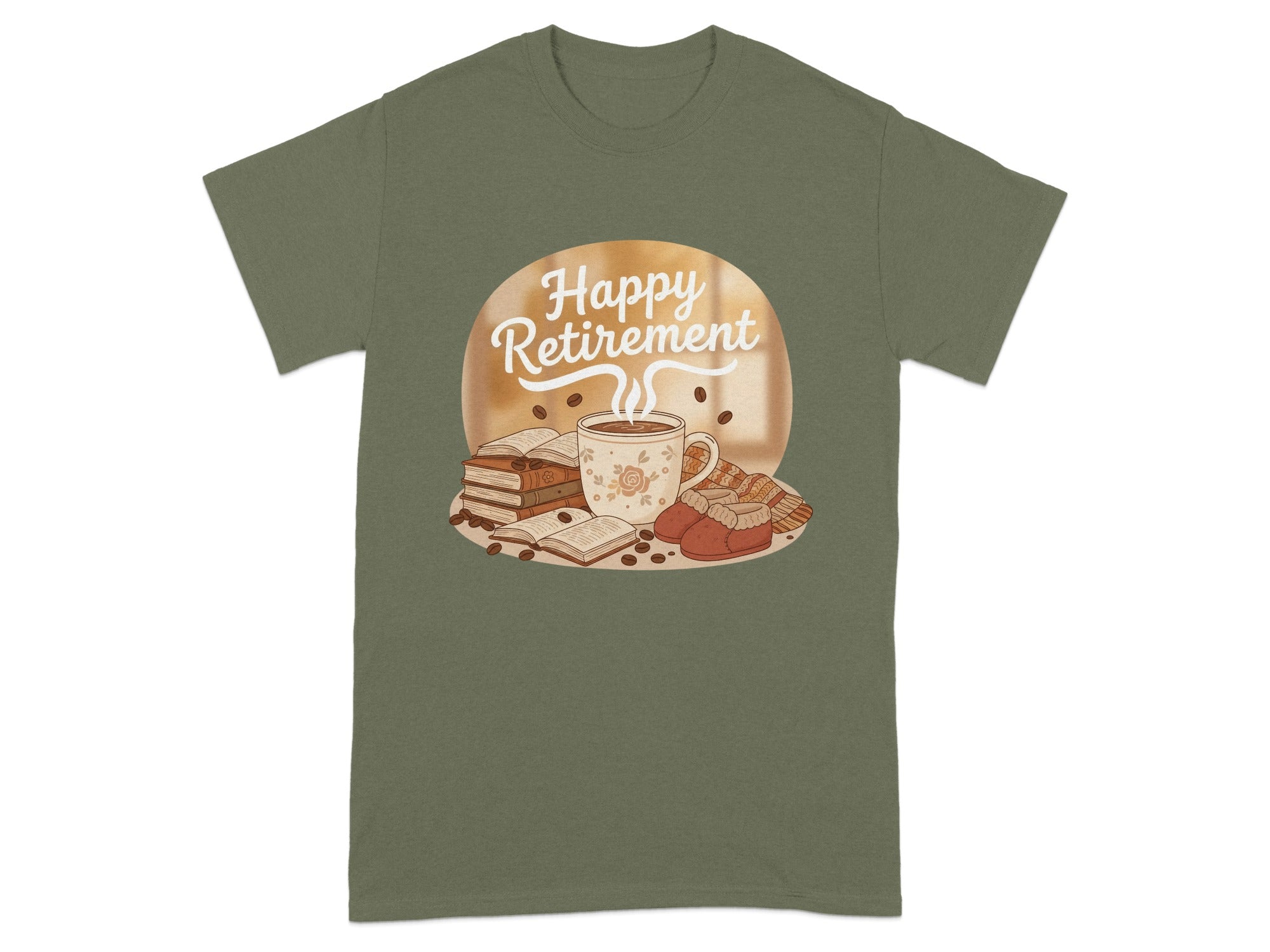 Happy Retirement Coffee and Books Graphic Tee