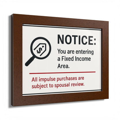 Fixed Income Area Impulse Purchases Spousal Review Framed Art Posters - Retiree Gifts Retirement Party