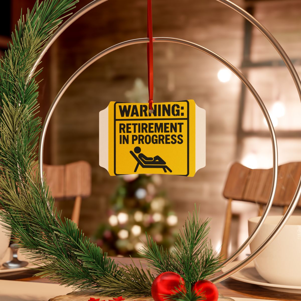 Retirement in Progress Ornaments | Warning Retirement - Retiree Gifts Retirement Party