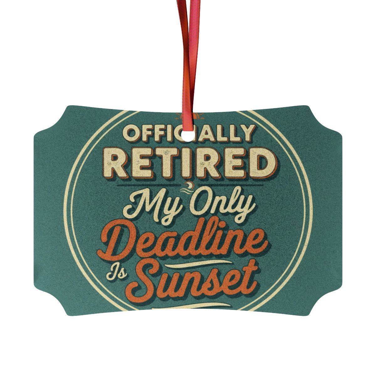 Officially Retired Deadline Sunset | Retirement Custom Cur Ornaments - Retiree Gifts Retirement Party