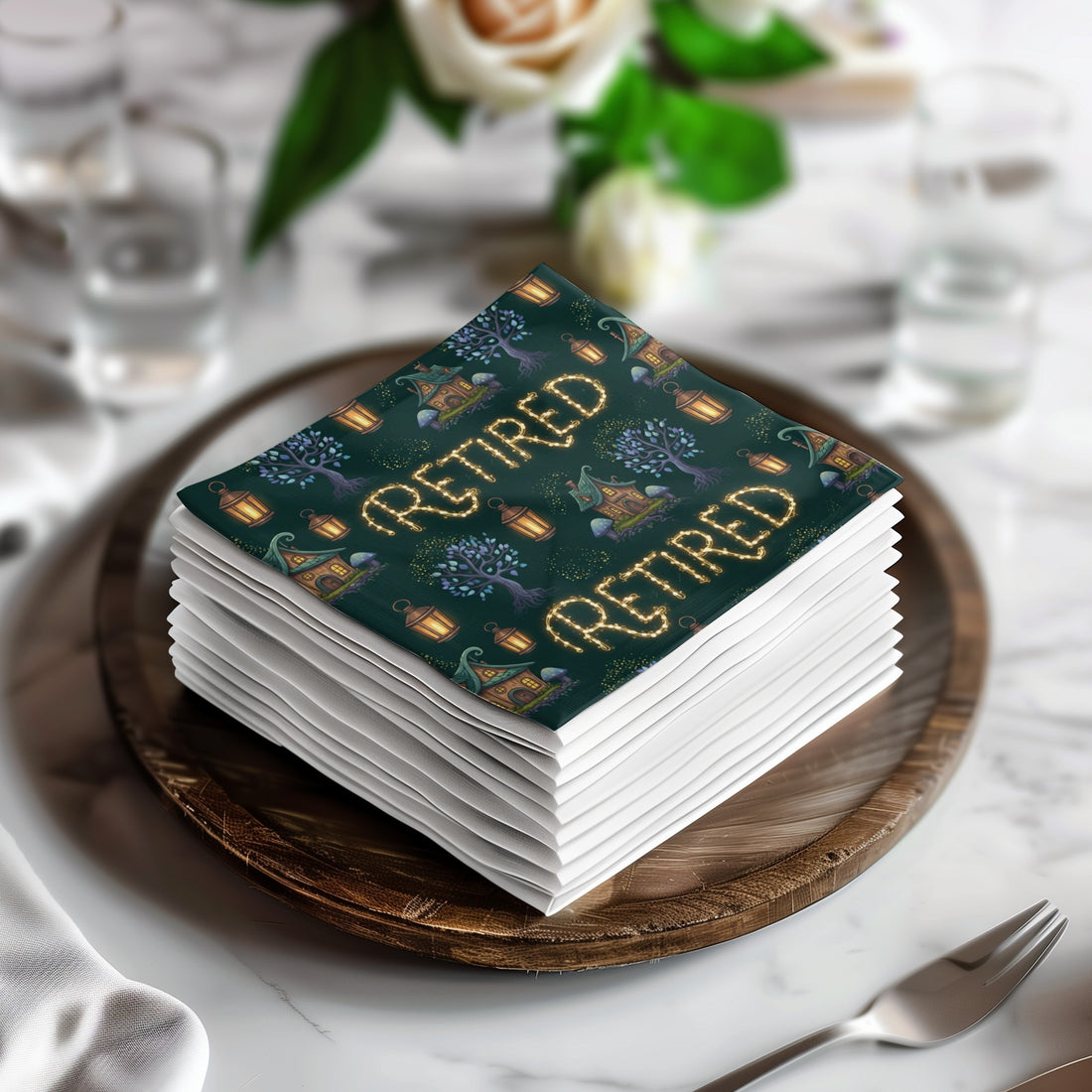 Retired Celebration Party Decoration Square Sign