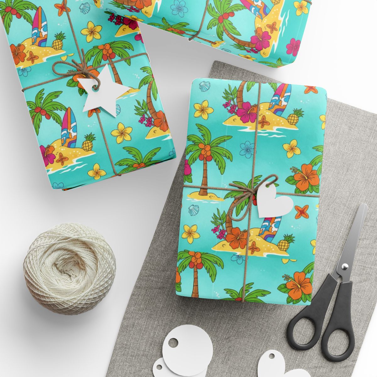 Colorful Tropical Island Theme Wrapping Paper product