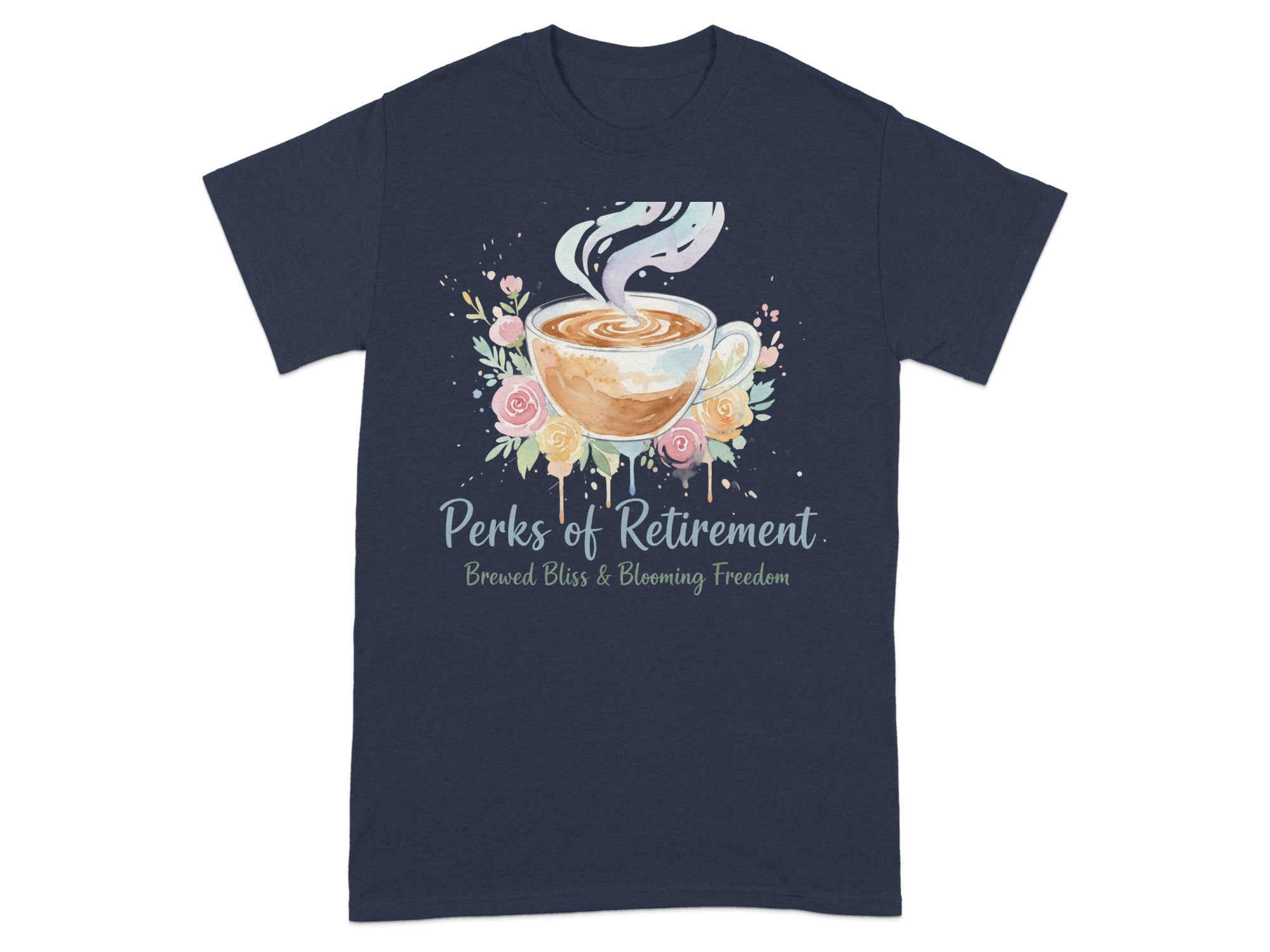 Perks of Retirement Brewed Bliss Blooming Freedom Shirt