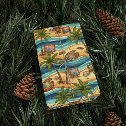 Beach and Pinecones Artistic Gift Wrapping Paper product type