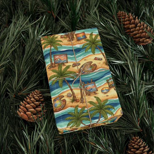 Beach and Pinecones Artistic Gift Wrapping Paper product type
