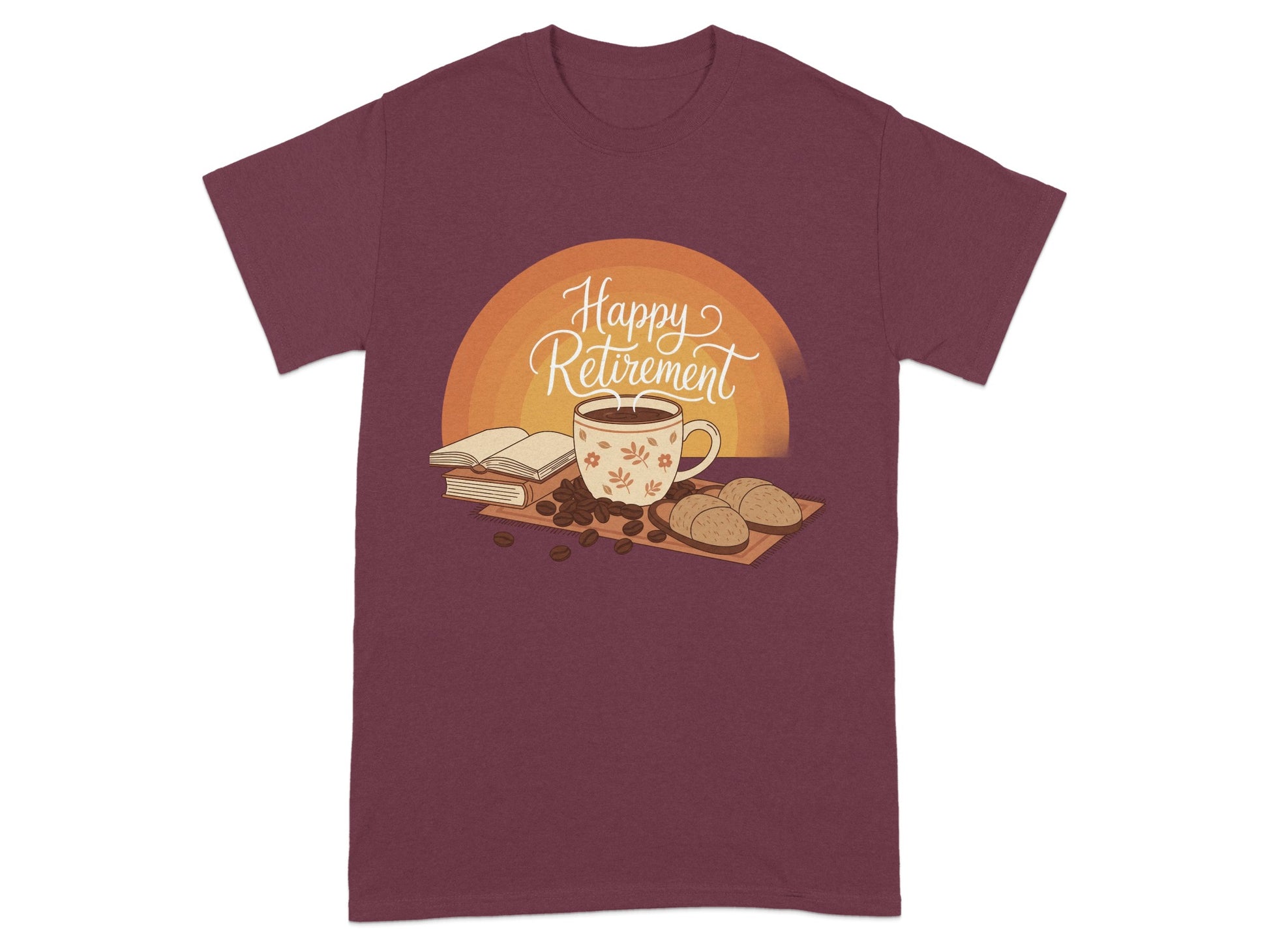 Happy Retirement Coffee Books and Cookies T-shirt