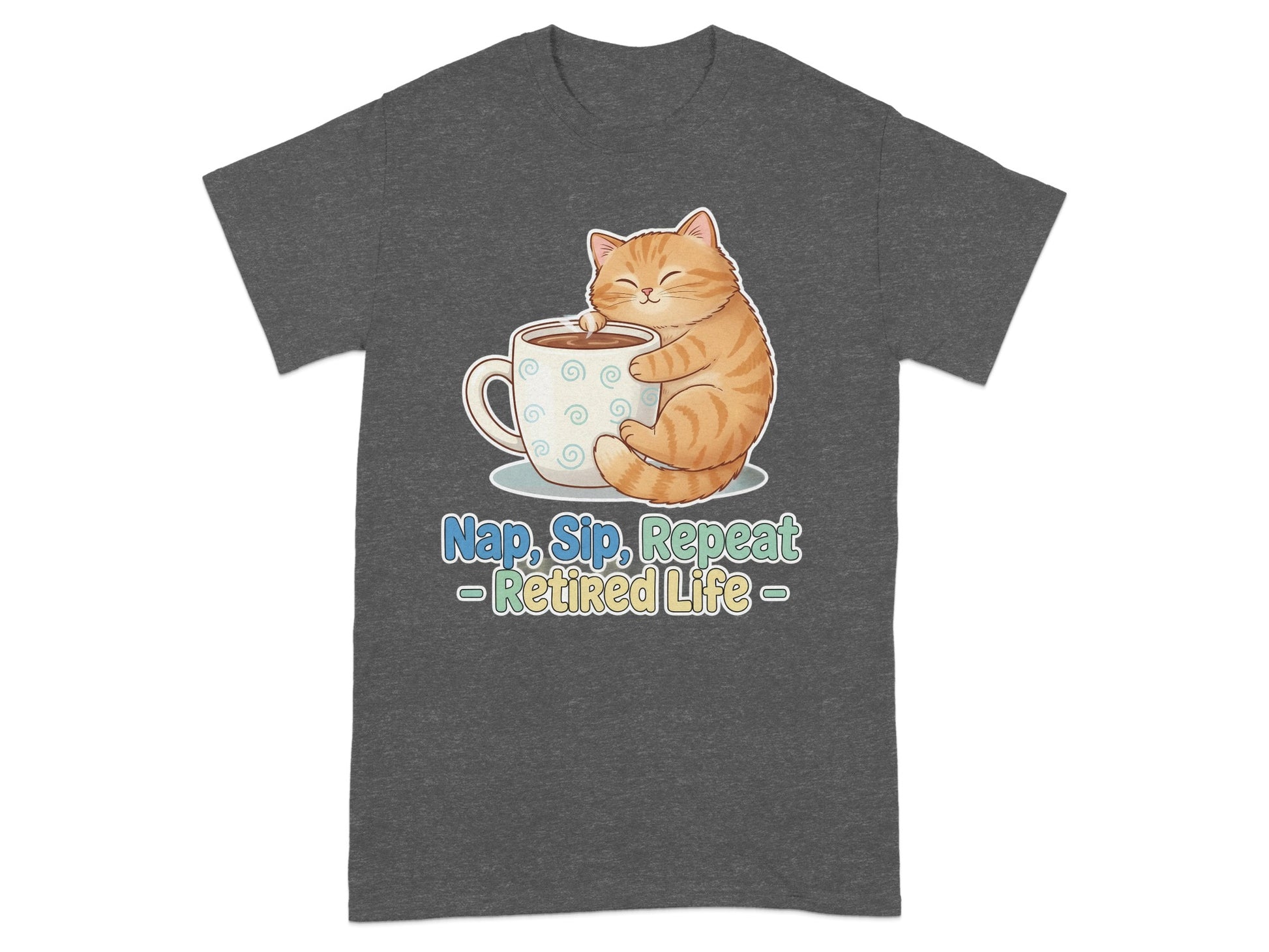 Nap Sip Repeat Retired Life Cat Lover T-shirt