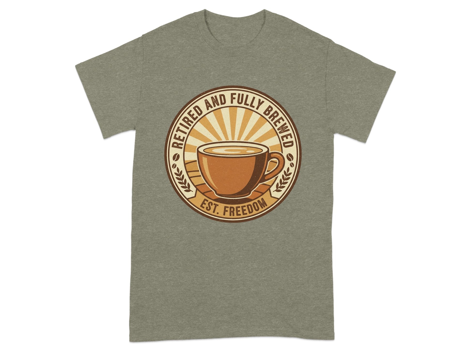 Retired And Fully Brewed Coffee Lover Graphic Tee Shirt
