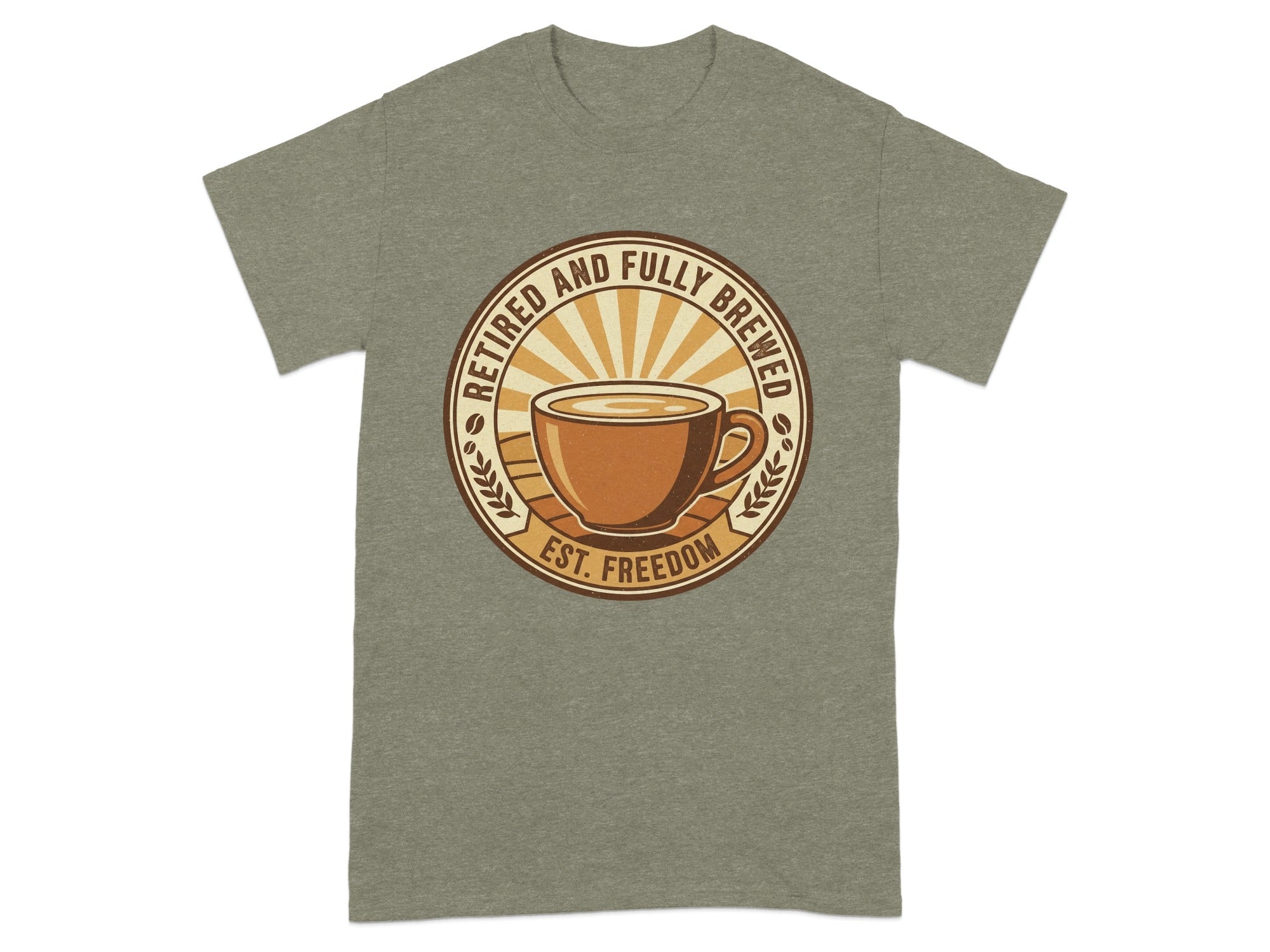 Retired And Fully Brewed Coffee Lover Graphic Tee Shirt