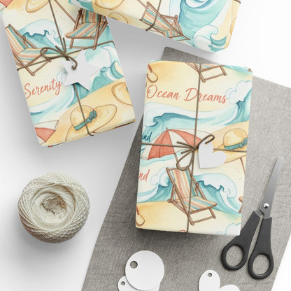 Ocean Dreams Serenity Beach Scene Wrapping Paper