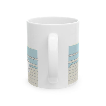 Beach Themed Mug with Ocean Boardwalk Design