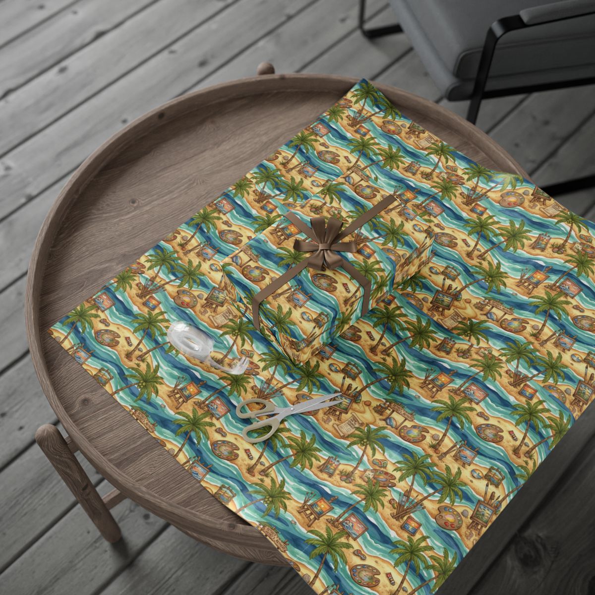 Island Theme Wrapping Paper with Tropical Design product