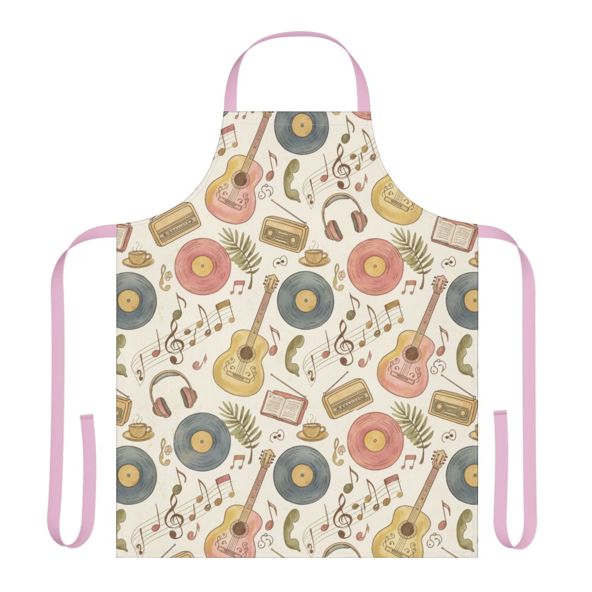 Music Notes Vintage Guitar Records Apron product