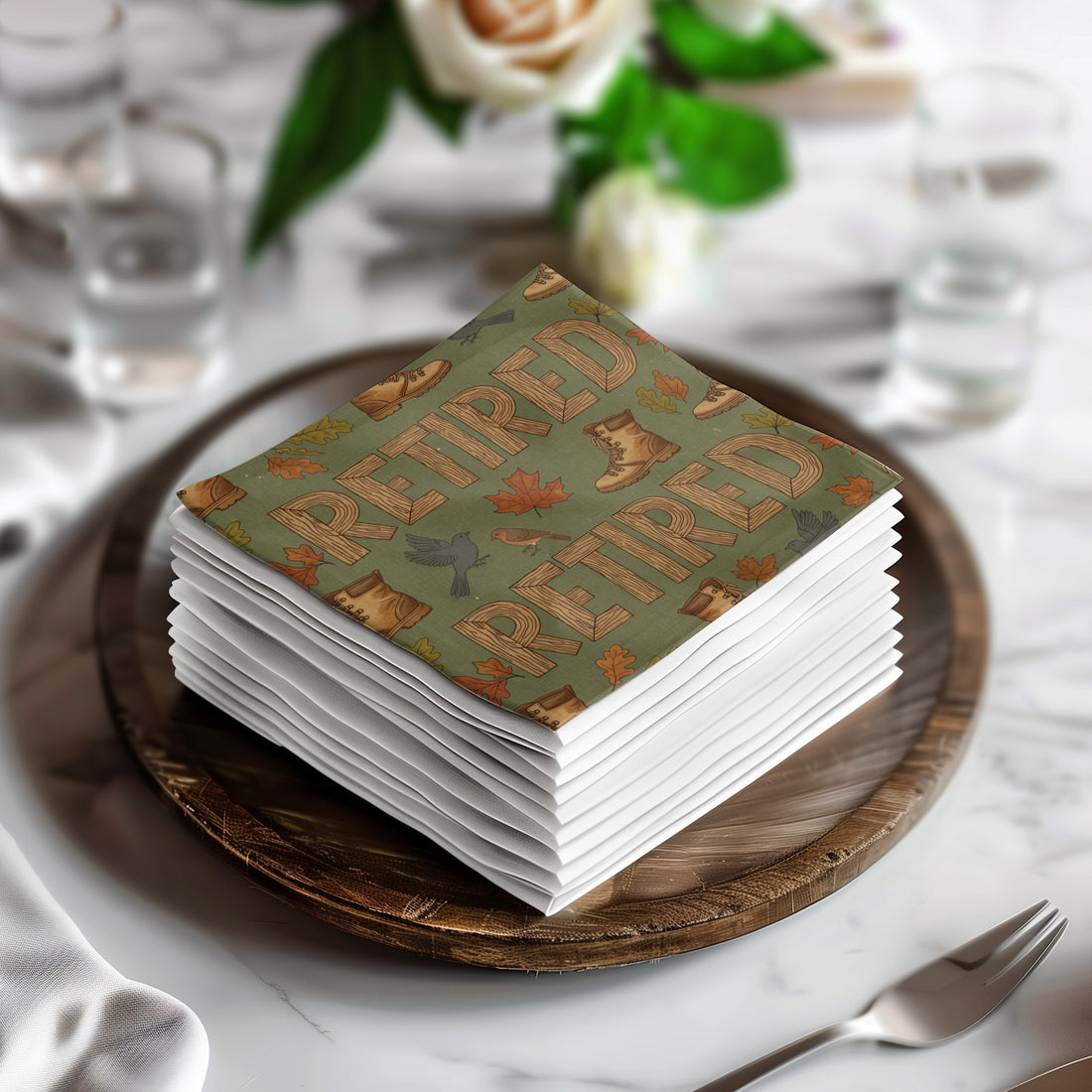 Retired Autumn Outdoor Themed Beverage Coaster