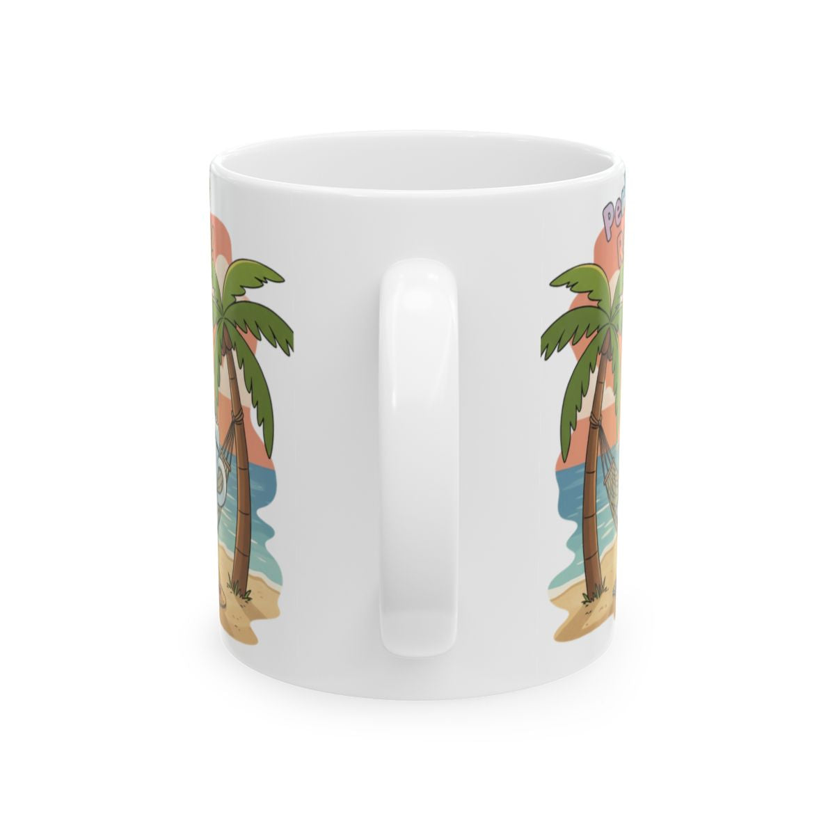 Palm Tree and Ocean Beach Vibes Artwork Coffee Mug