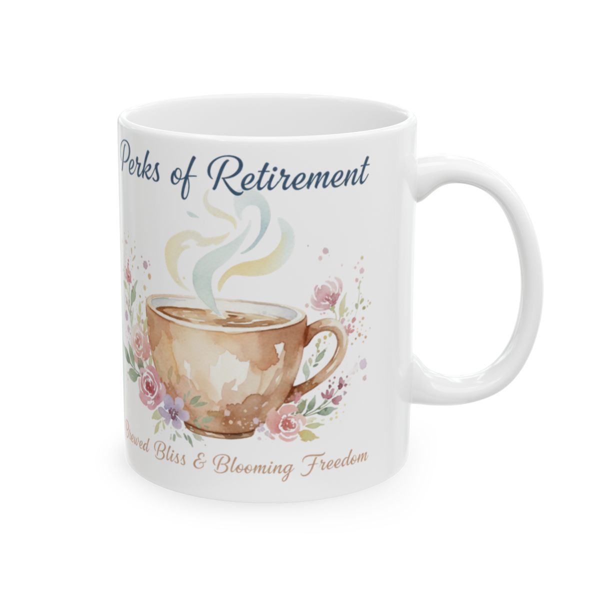 Perks of Retirement Flowered Bliss & Blooming Freedom Mug