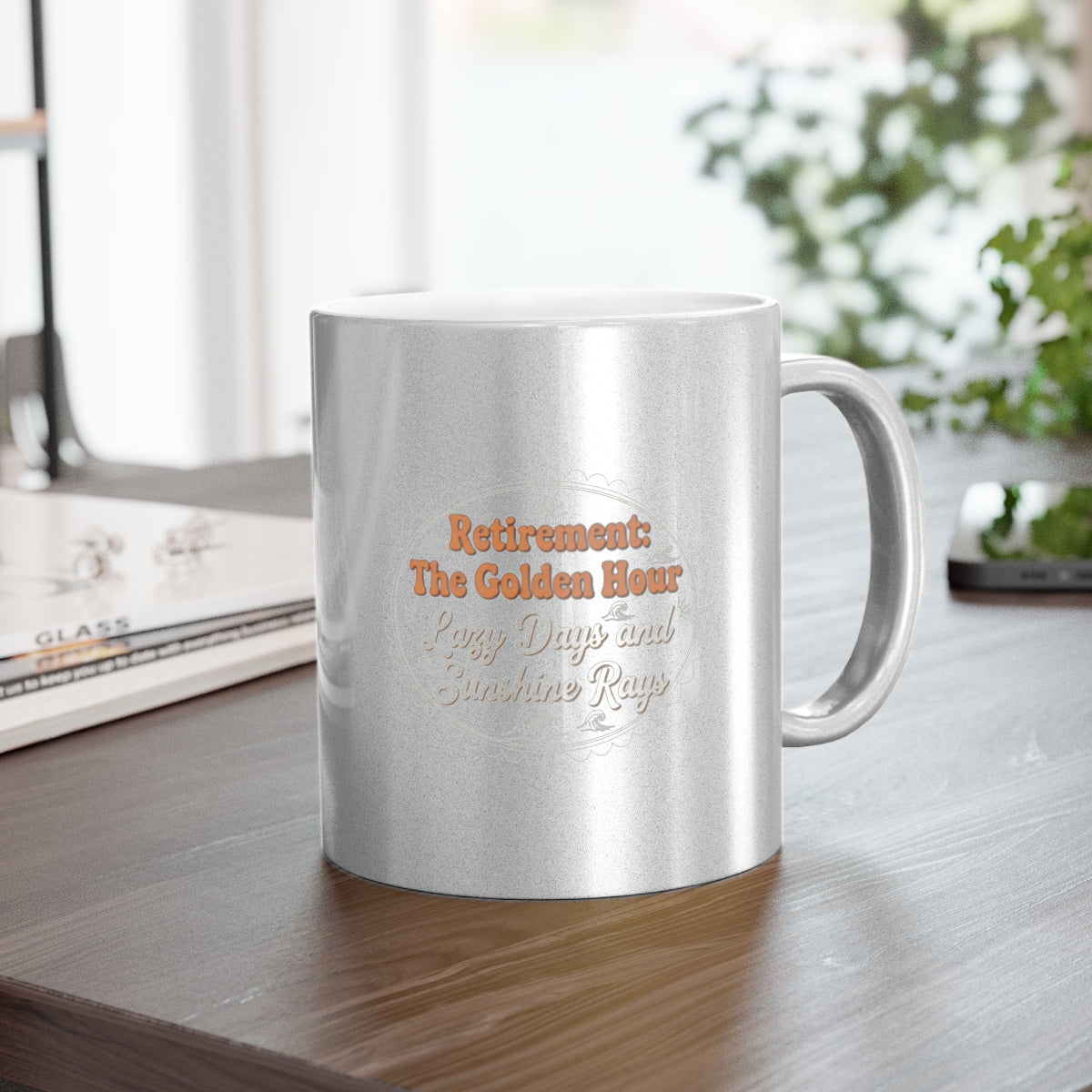 Retirement: The Golden Hour Lazy Days and Sunshine Rays | Gold Silver Black or Access Mugs - Retiree Gifts Retirement Party