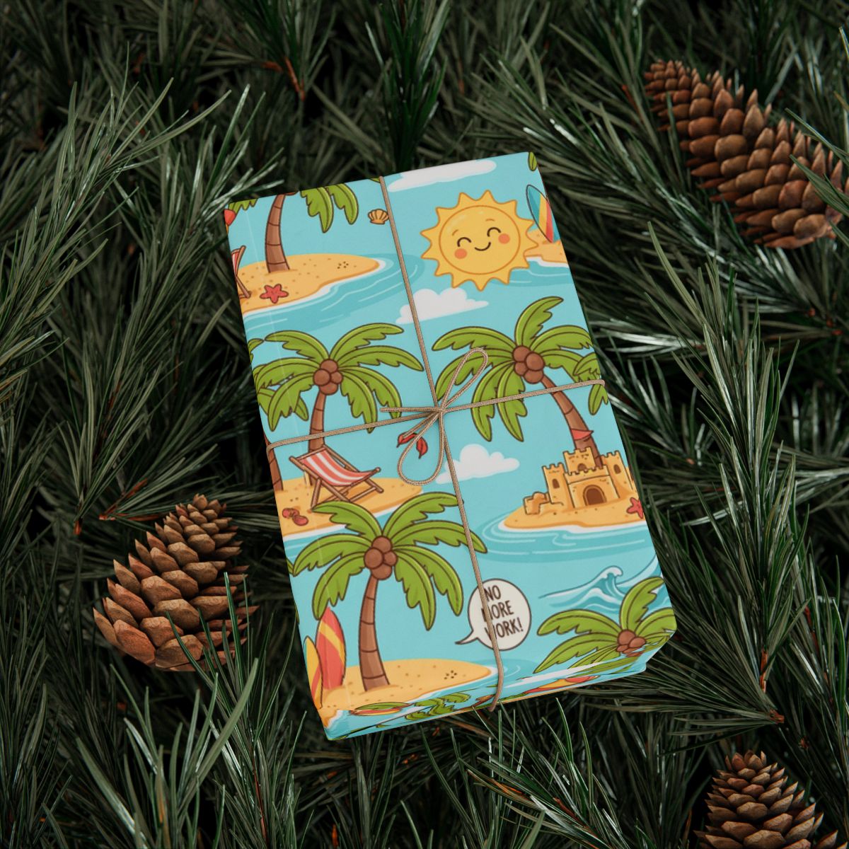 Retirement Gift – “Tropical Island Adventure Theme Wrapping Paper” - Retiree Gifts Retirement Party