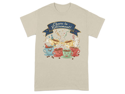 Cheers to Retirement Coffee Cups Graphic T-Shirt