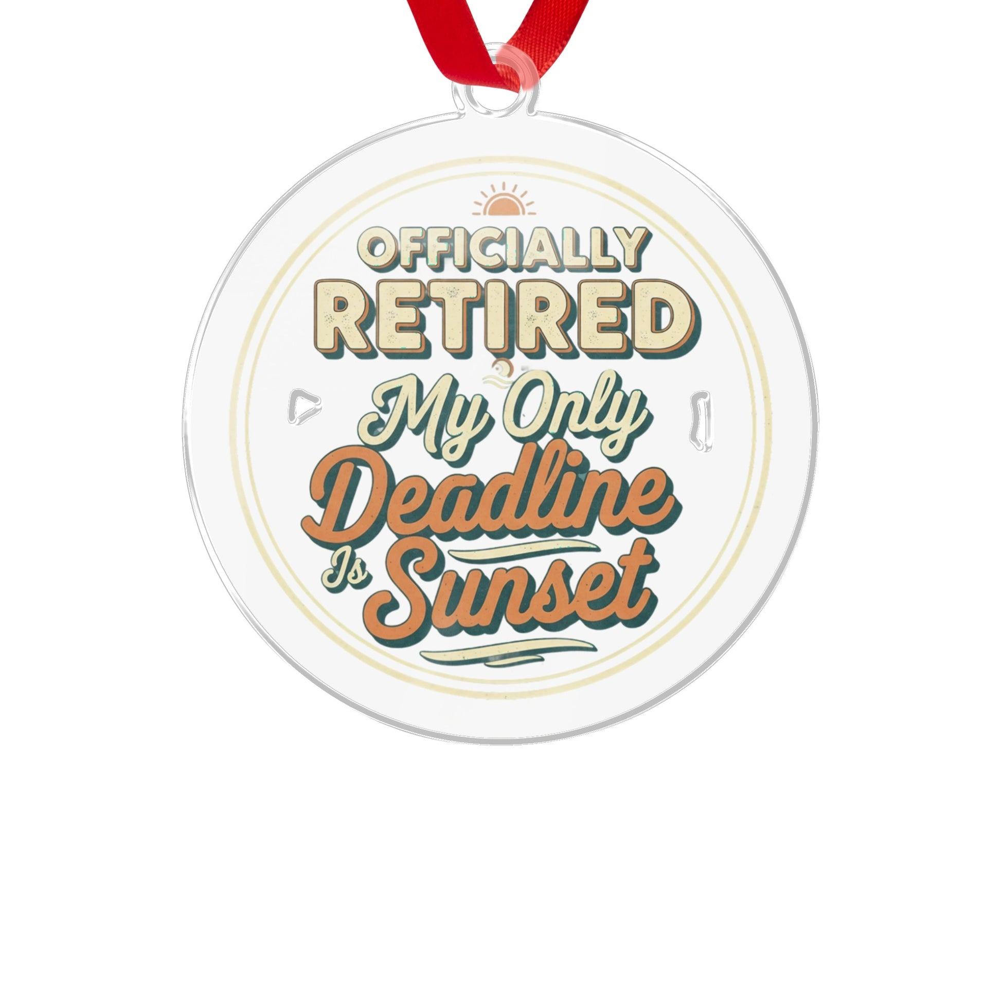 Officially Retired Deadline Sunset | Retirement Custom Cur Ornaments - Retiree Gifts Retirement Party