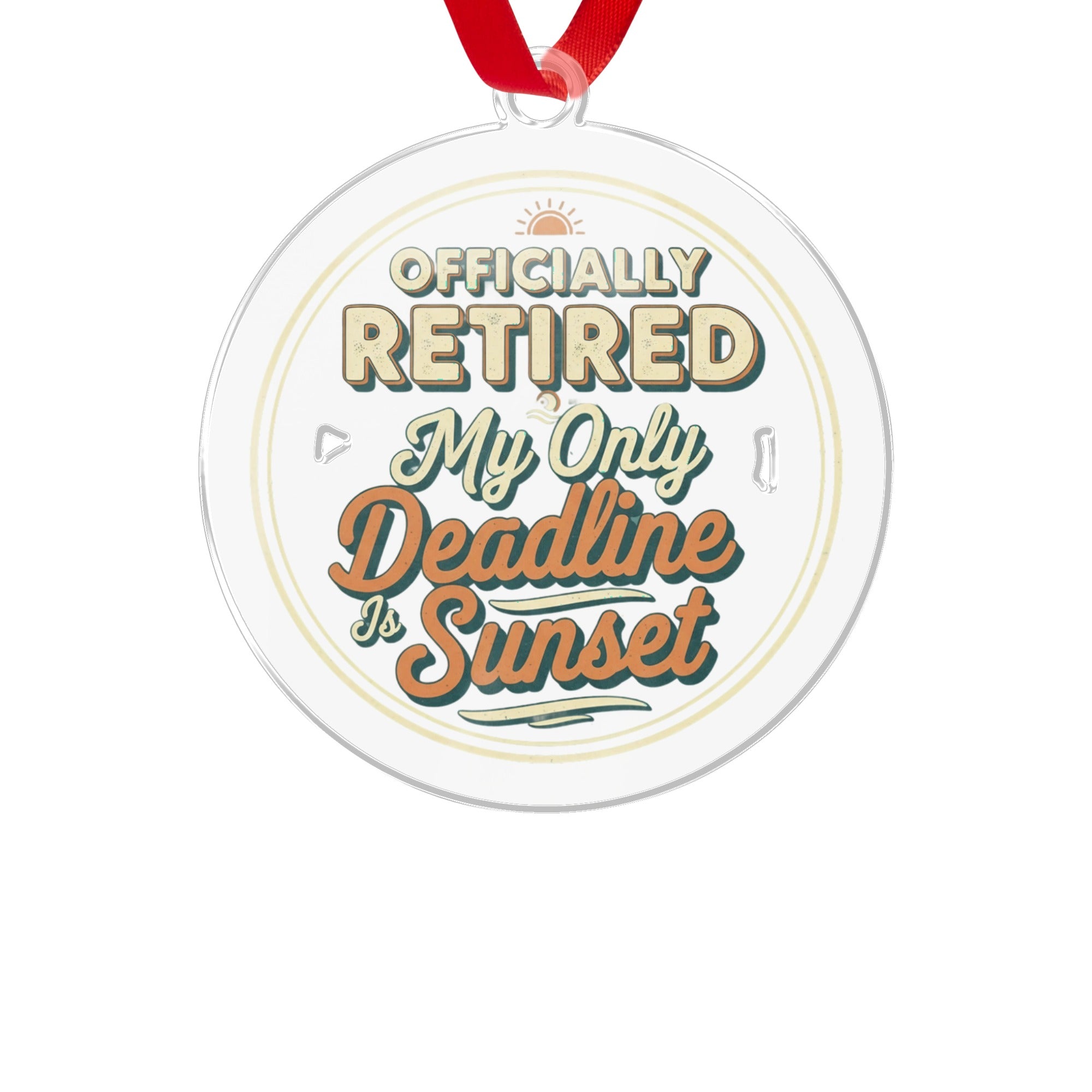 Officially Retired Deadline Sunset | Retirement Custom Cur Ornaments - Retiree Gifts Retirement Party
