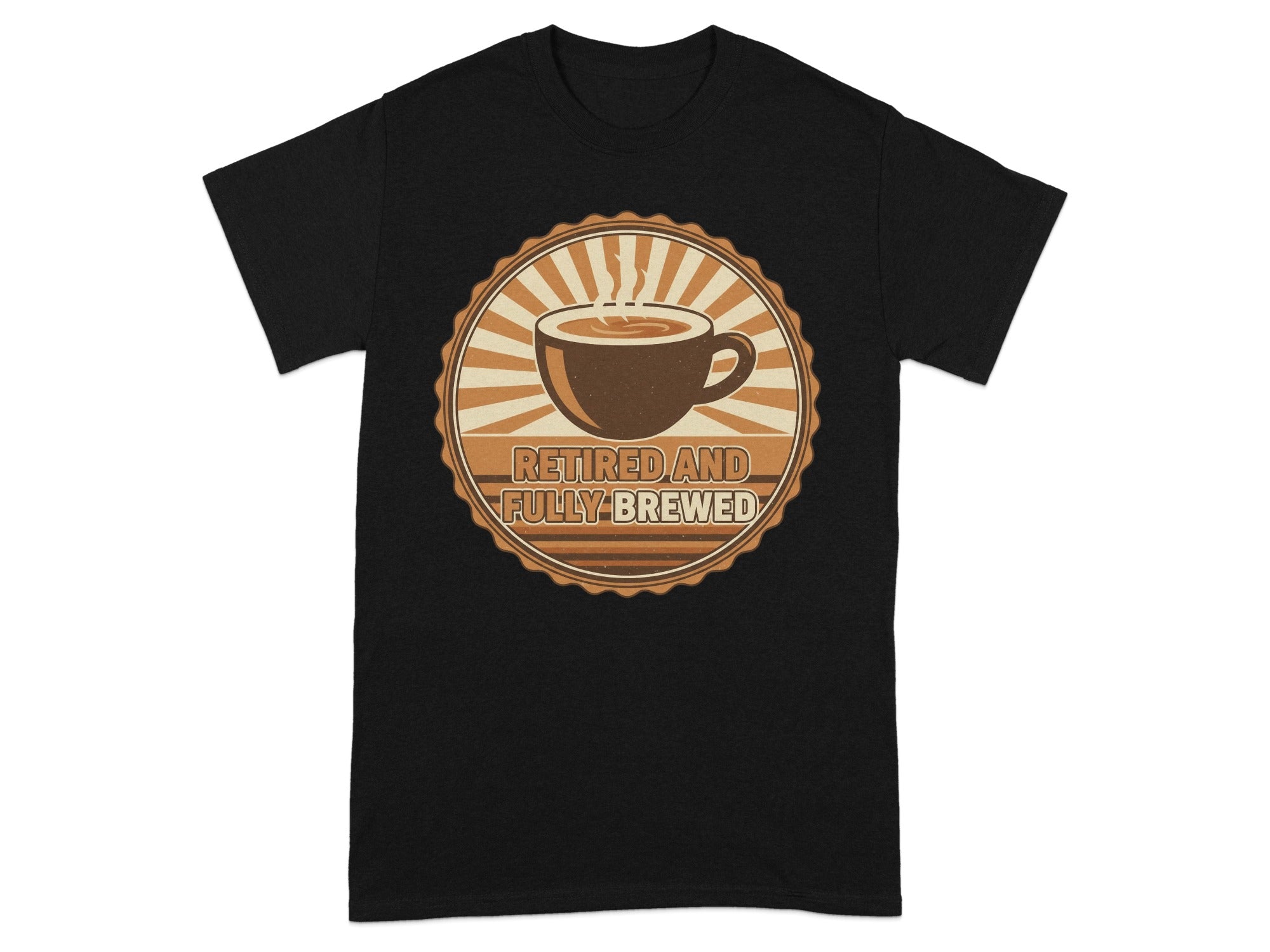 Retired and Fully Brewed Coffee Lover Graphic Tee