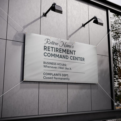 Funny Retirement Command Center Celebration Sign Large Vinyl Banner or Yard Sign - Retiree Gifts Retirement Party