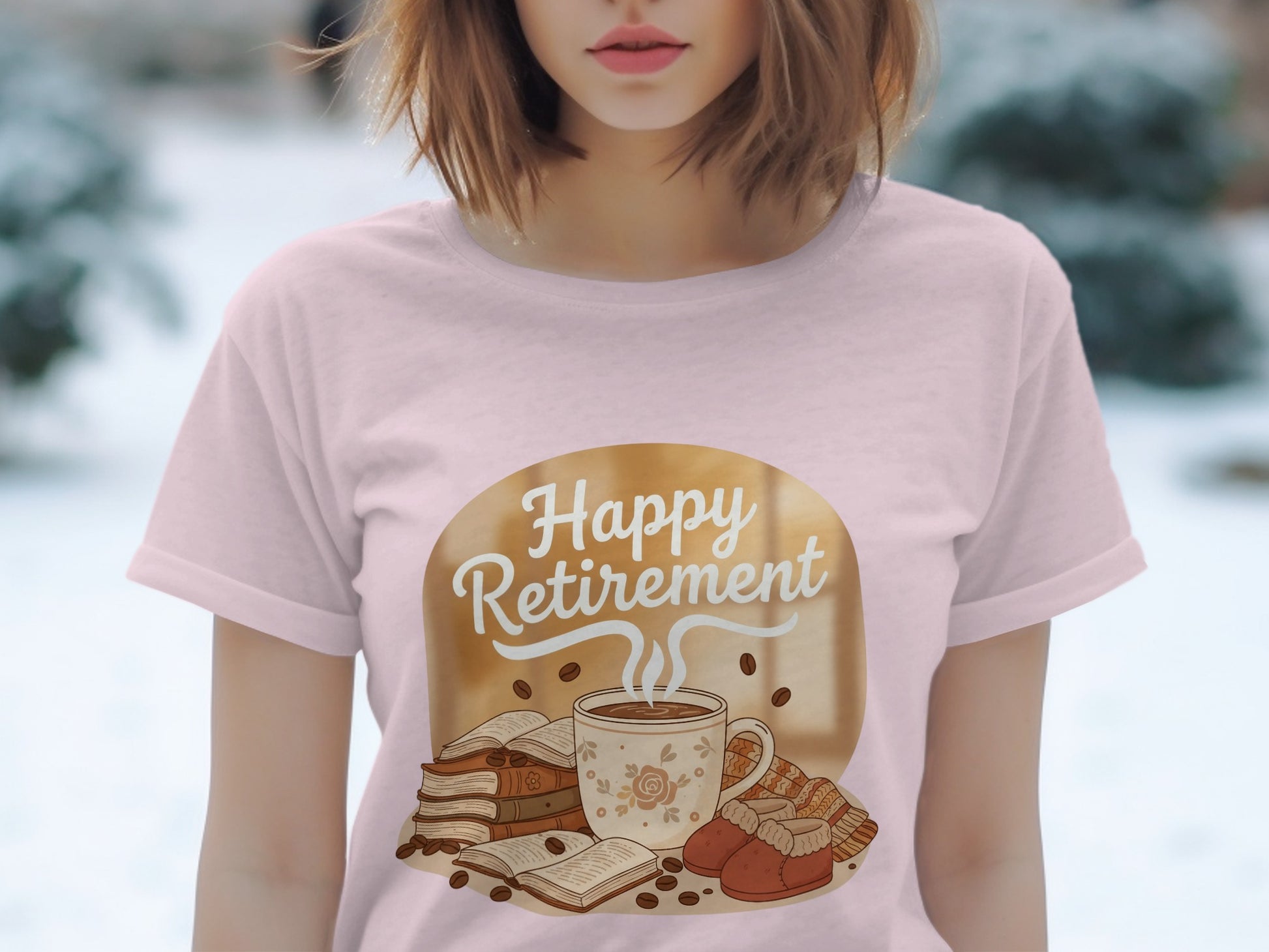 Happy Retirement Coffee Books and Snacks Shirt
