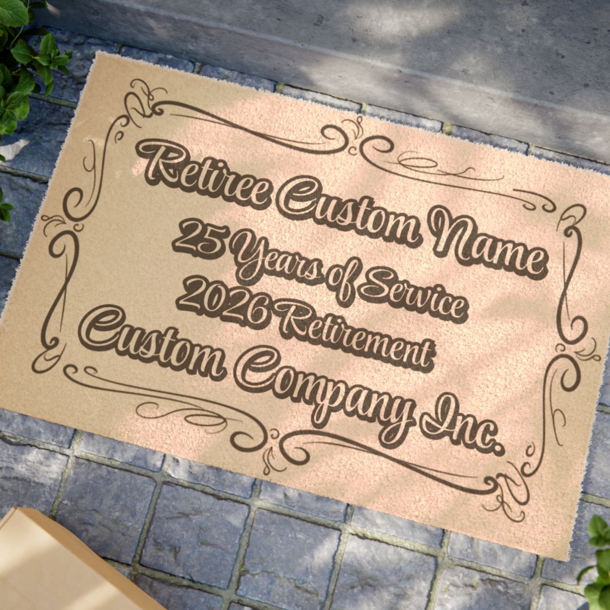 Customized 25 Years of Service Retirement Doormat