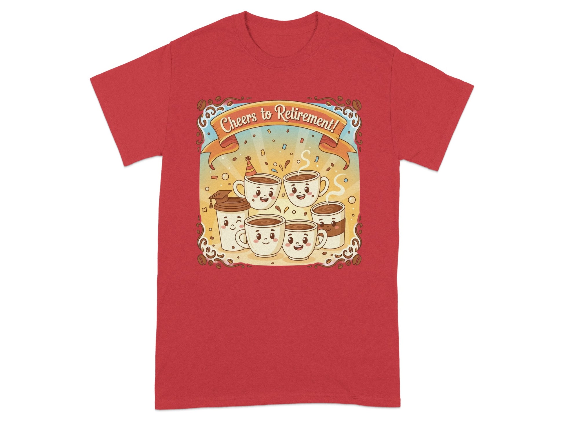 Cheers to Retirement Coffee Mugs Graphic T-Shirt