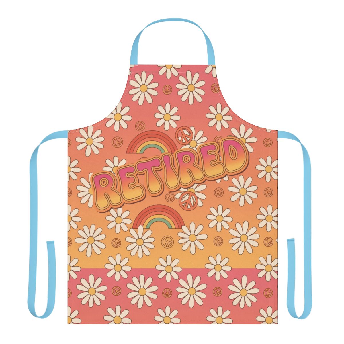 Retired Text with Flowers and Rainbows Apron Product