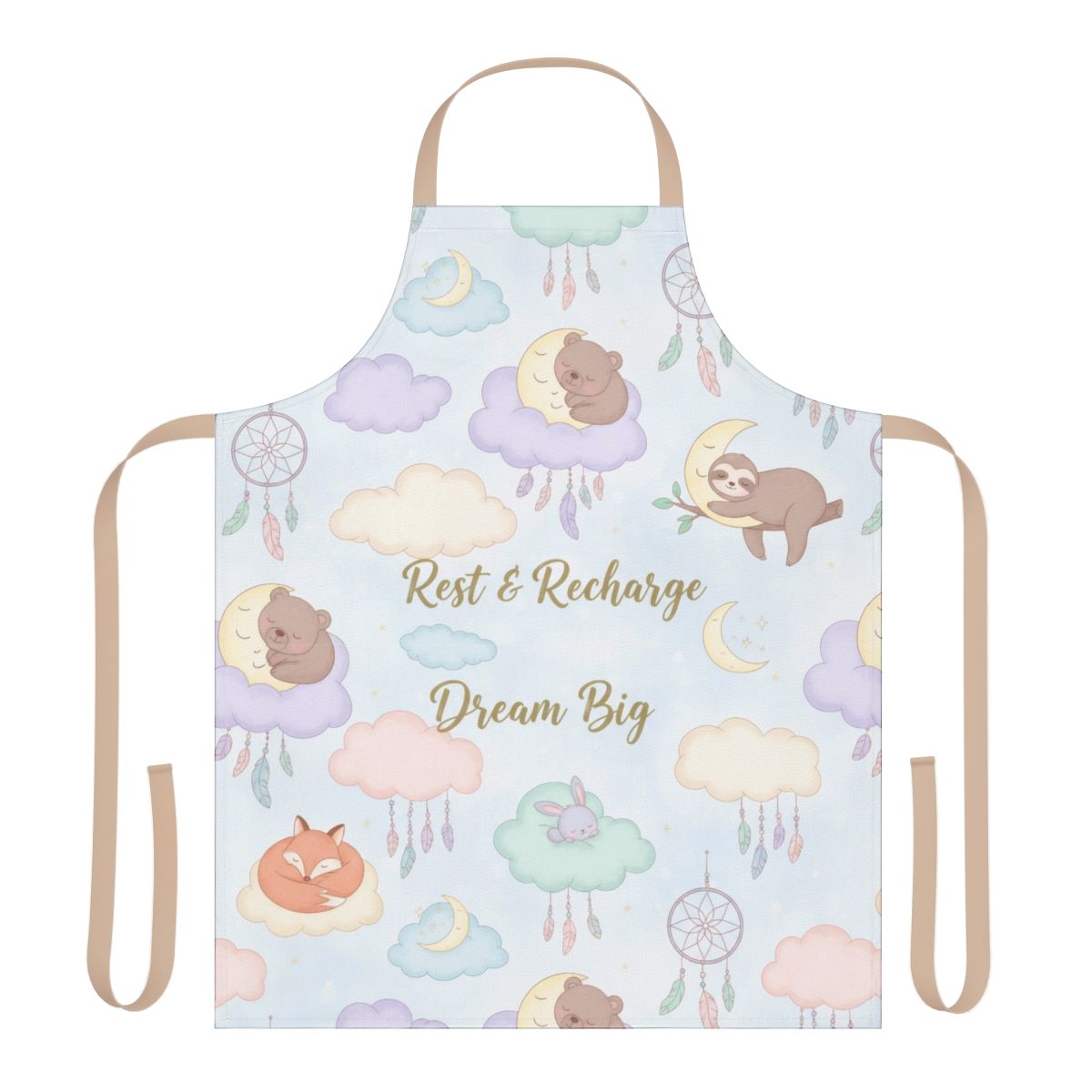 Adorable Animal Design Rest & Recharge Dream Big Apron