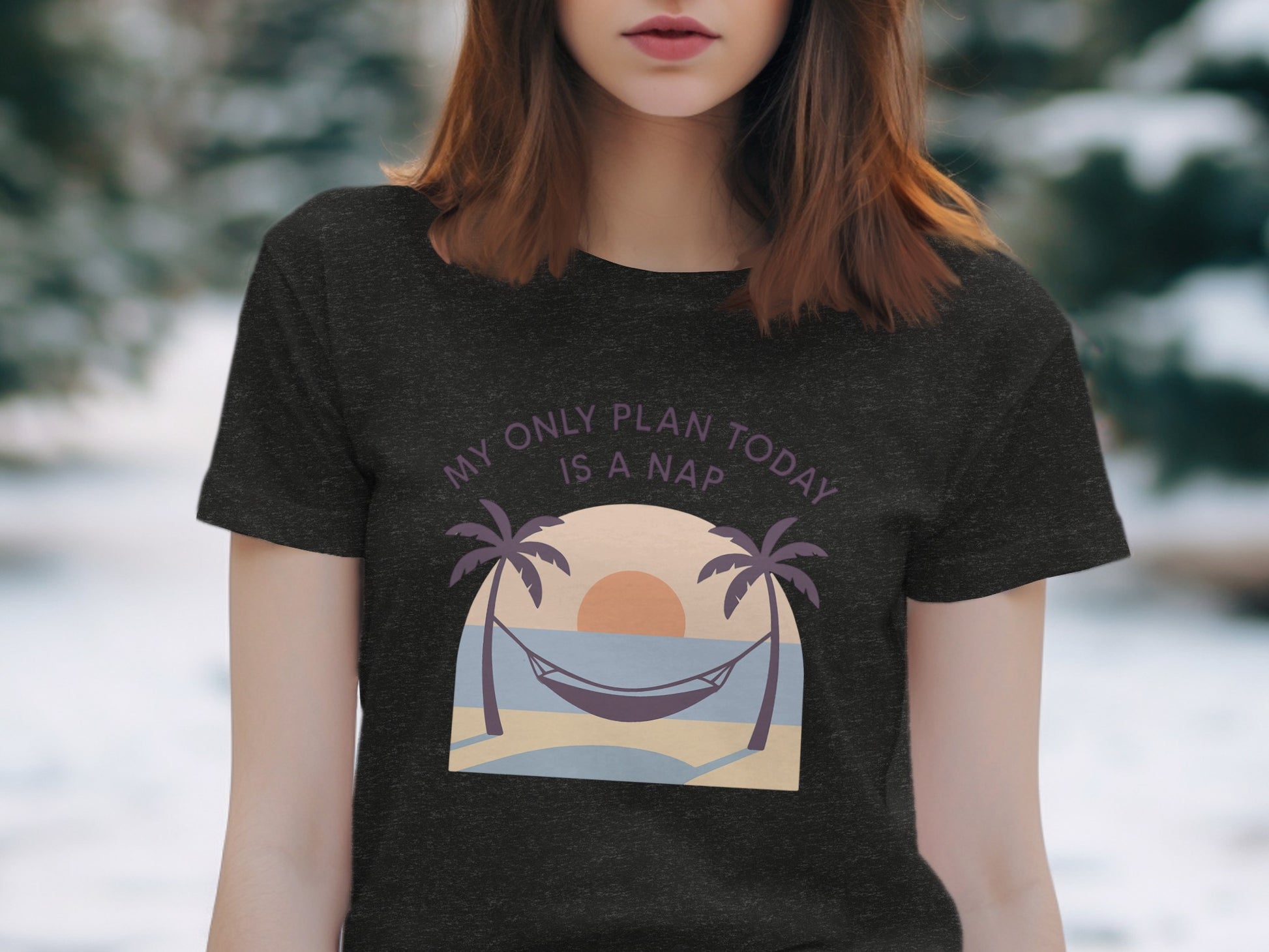 My Only Plan Today Is A Nap | Perfect Gift for Retirees | Dark Heaterh Color Bella T-Shirts - Retiree Gifts Retirement Party