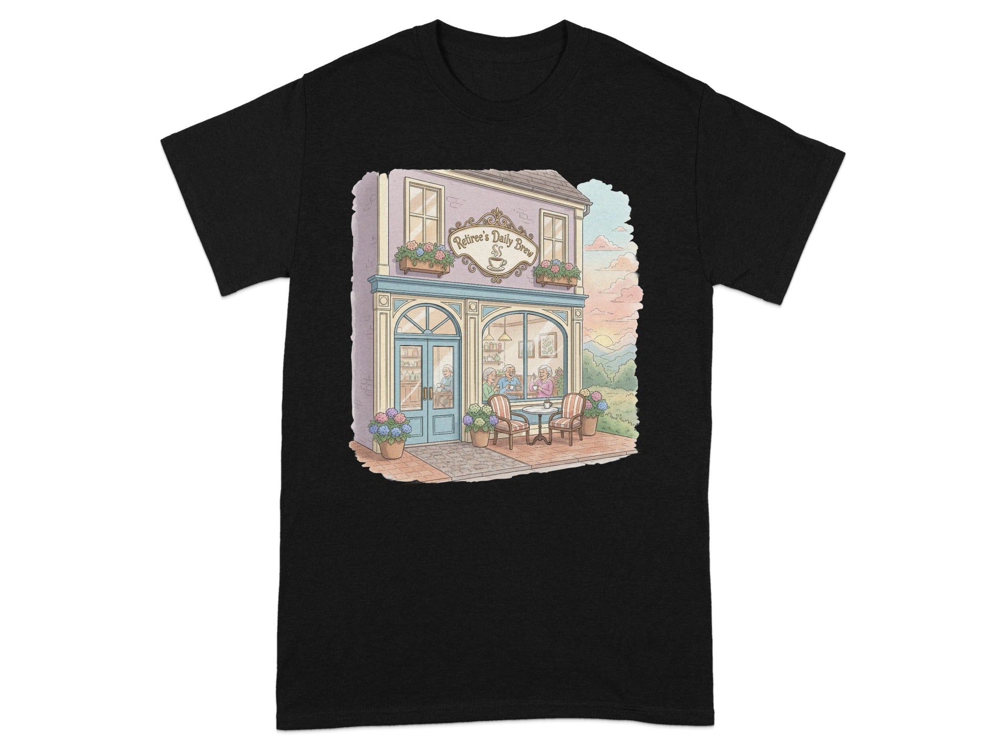 Charming Small Town Cafe Scene T-shirt