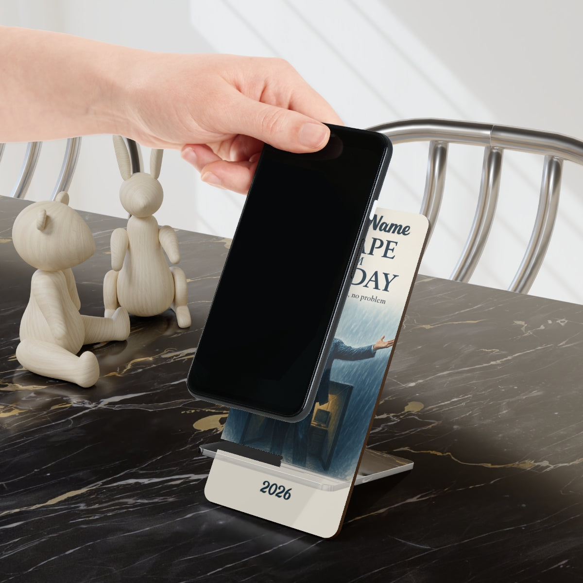 Escape From Monday No Alarms No Emails No Problem | Personalized Mobile Phone Display Stand - Retiree Gifts Retirement Party