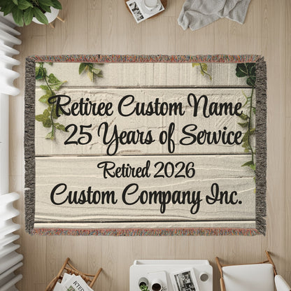 Retiree Custom Name 25 Years of Service Blanket product type
