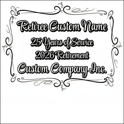 Retiree Custom Name 2026 Retirement Custom Company Inc. plaque